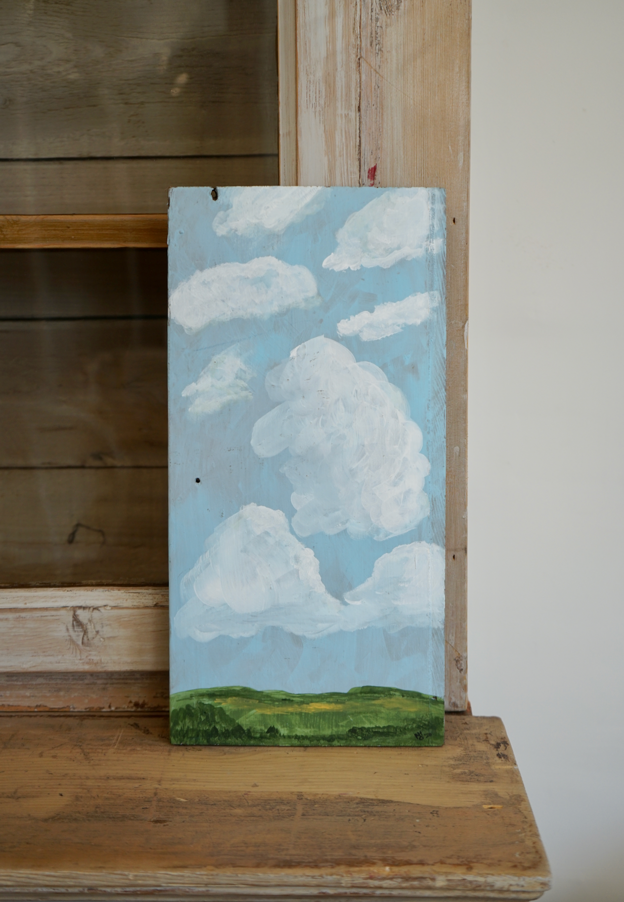 Painting of Landscape on Wood Board