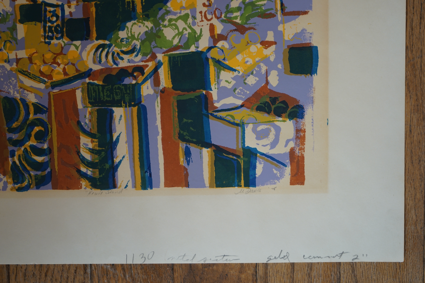 Fruit Market Woodcut; 1975