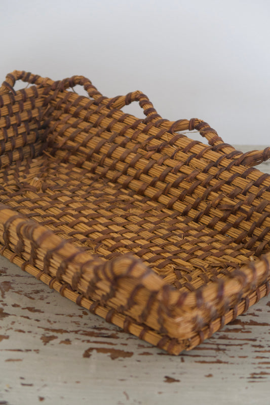 Handwoven French Rye Basket; 1930s