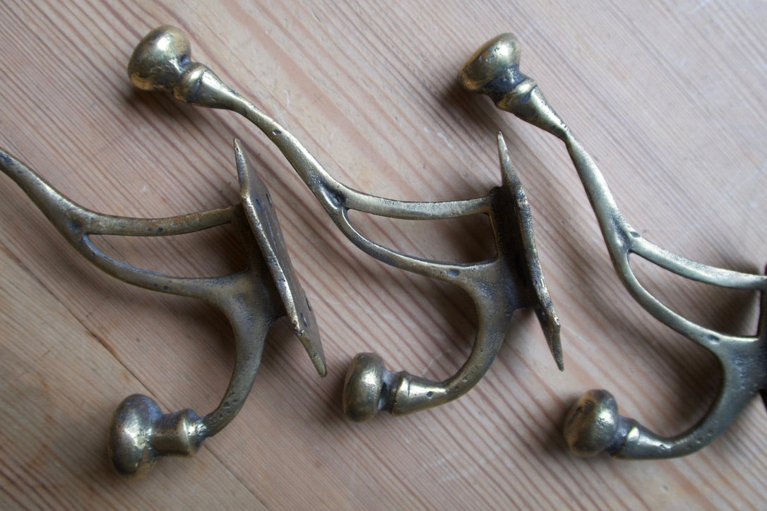Large Brass Hook Trio