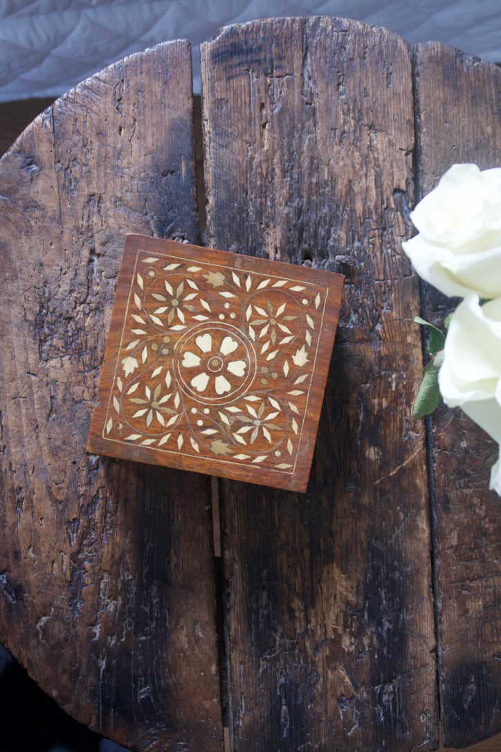 Inlaid Wooden Trinket Box