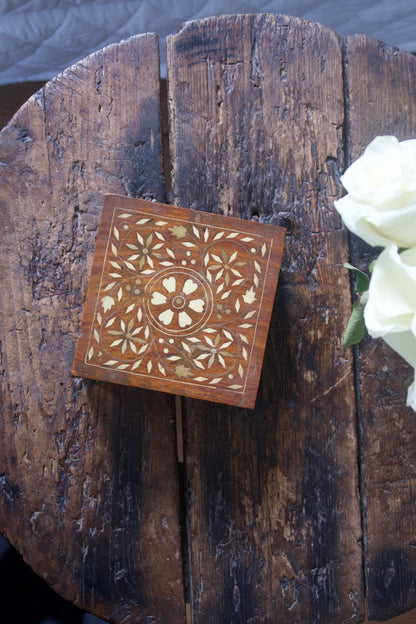 Inlaid Wooden Trinket Box