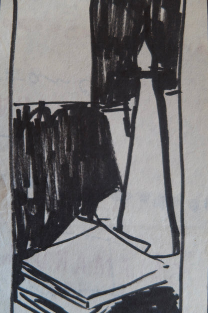 French Still Life Ink Drawing