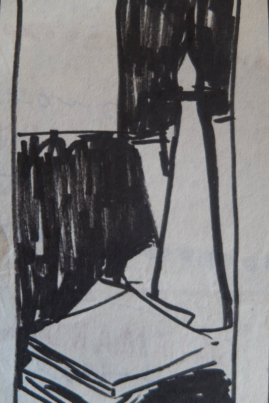 French Still Life Ink Drawing