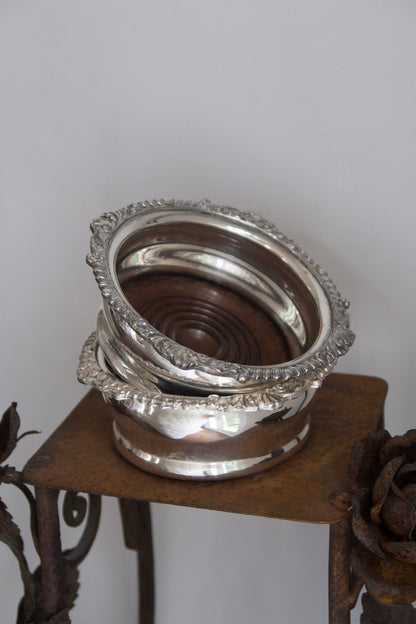 Pair of Antique  Italian Bottle Coasters