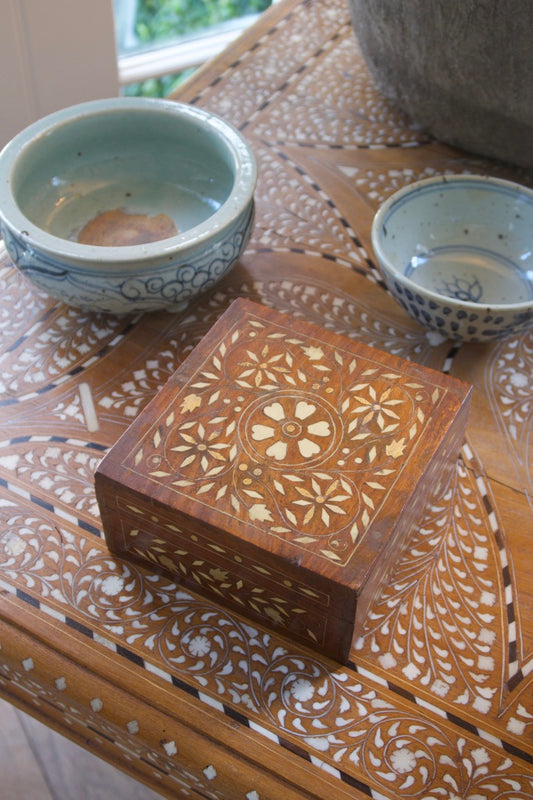 Inlaid Wooden Trinket Box