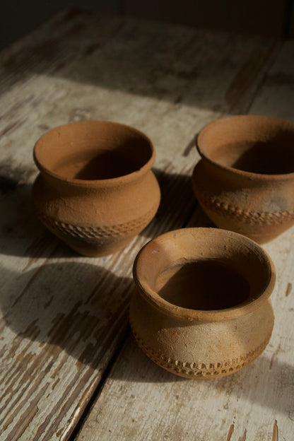 Small Terracotta Cups, Set of 3