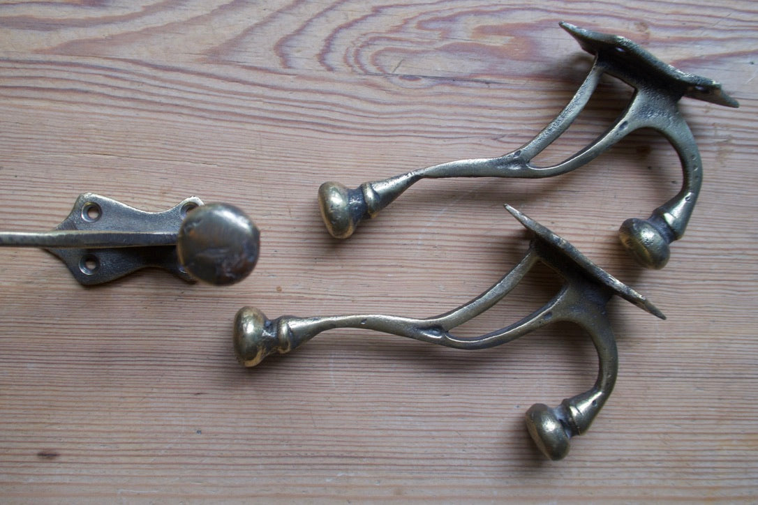 Large Brass Hook Trio
