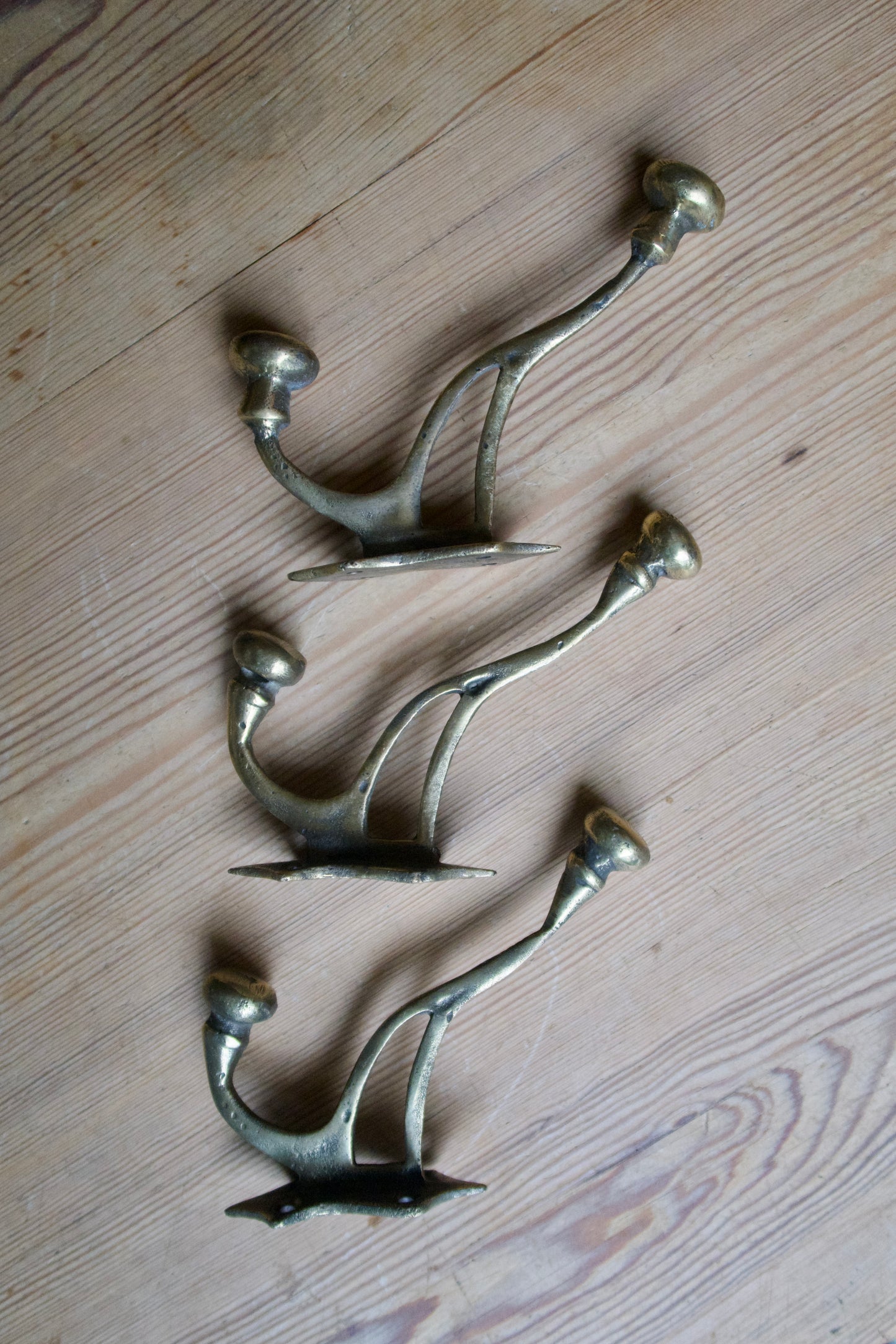 Large Brass Hook Trio