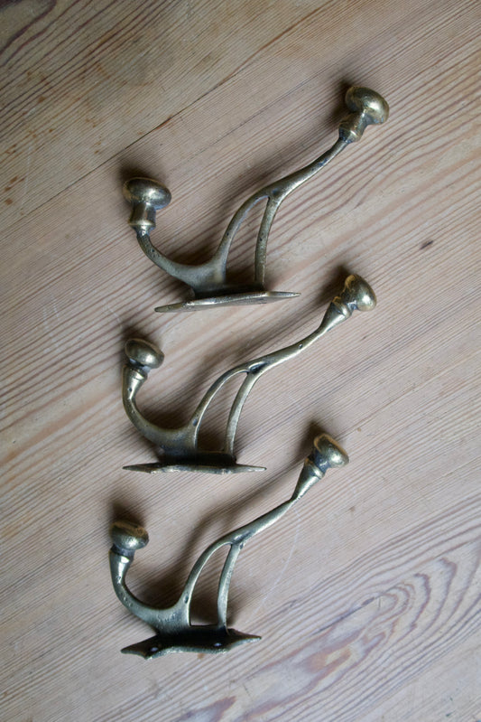 Large Brass Hook Trio