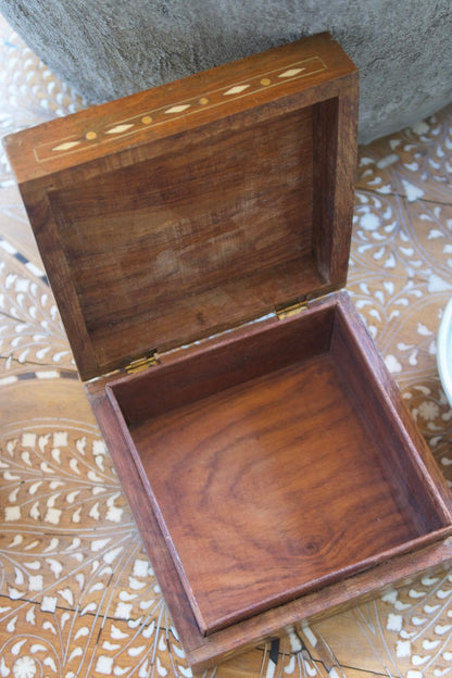 Inlaid Wooden Trinket Box