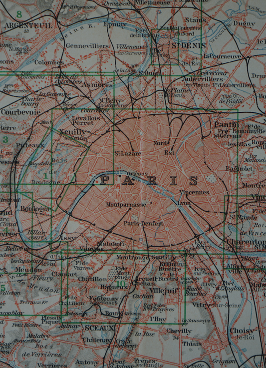 Paris, France Map; 1907