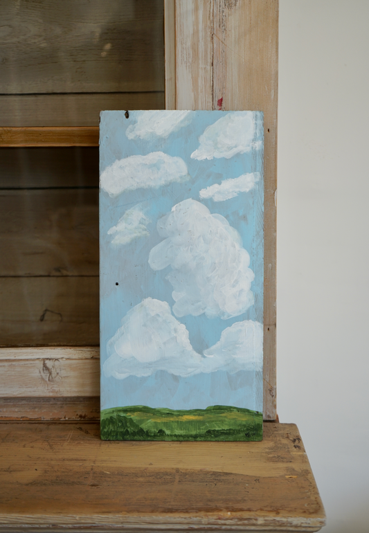 Painting of Landscape on Wood Board