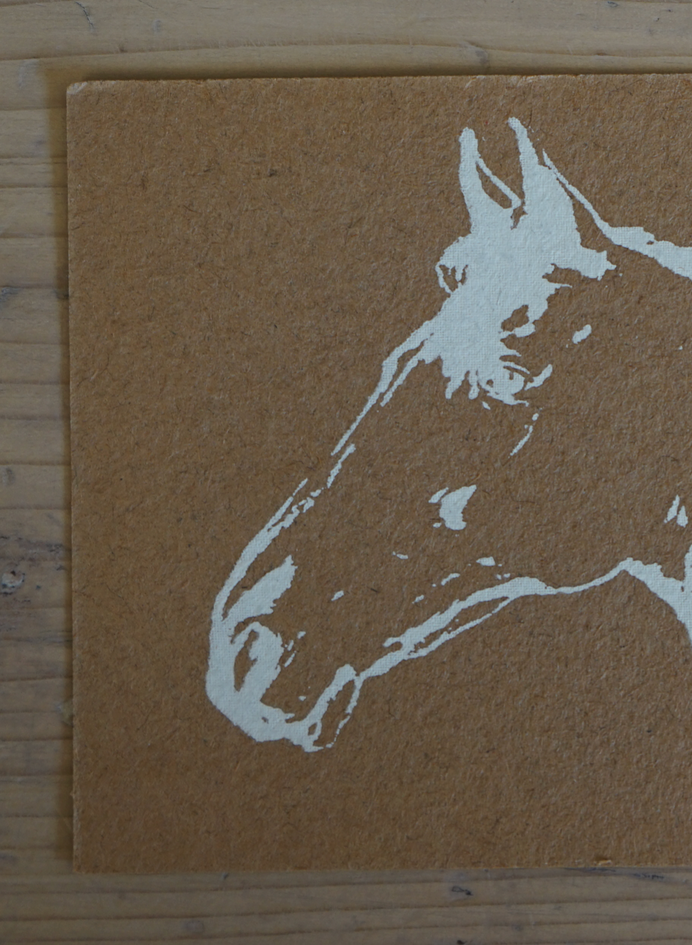 Vintage Horse Linocut; 1960
