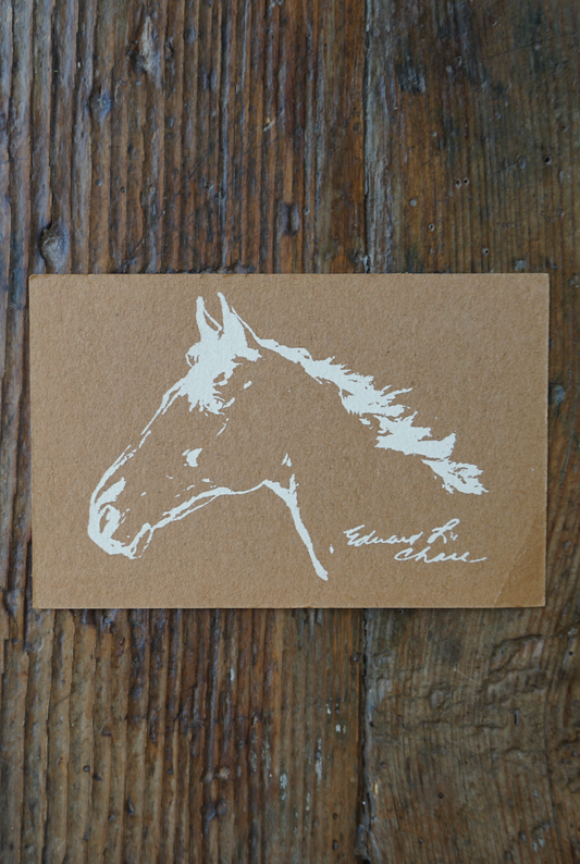 Vintage Horse Linocut; 1960