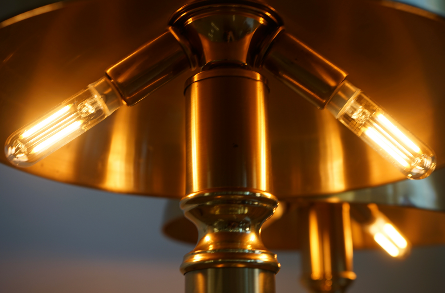 Rare Pair of Brass Mushroom Lamps; Circa 1960 from Germany