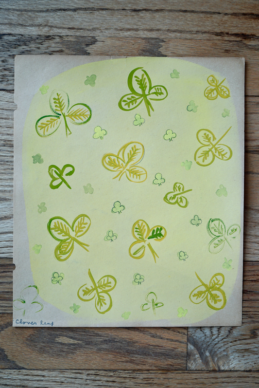Clover Leaf Painting on Paper; 1940s