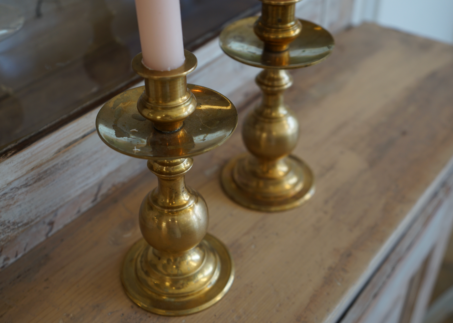 Pair of Vintage Brass Candlesticks